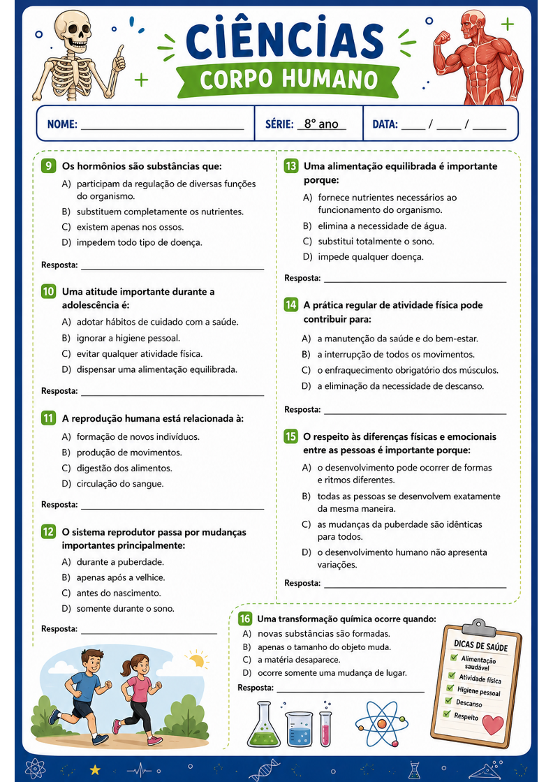 Página de atividade de Ciências 3